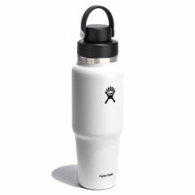 Load image into Gallery viewer, Wide Mouth Travel Bottle With Flex Chug Cap White 32oz
